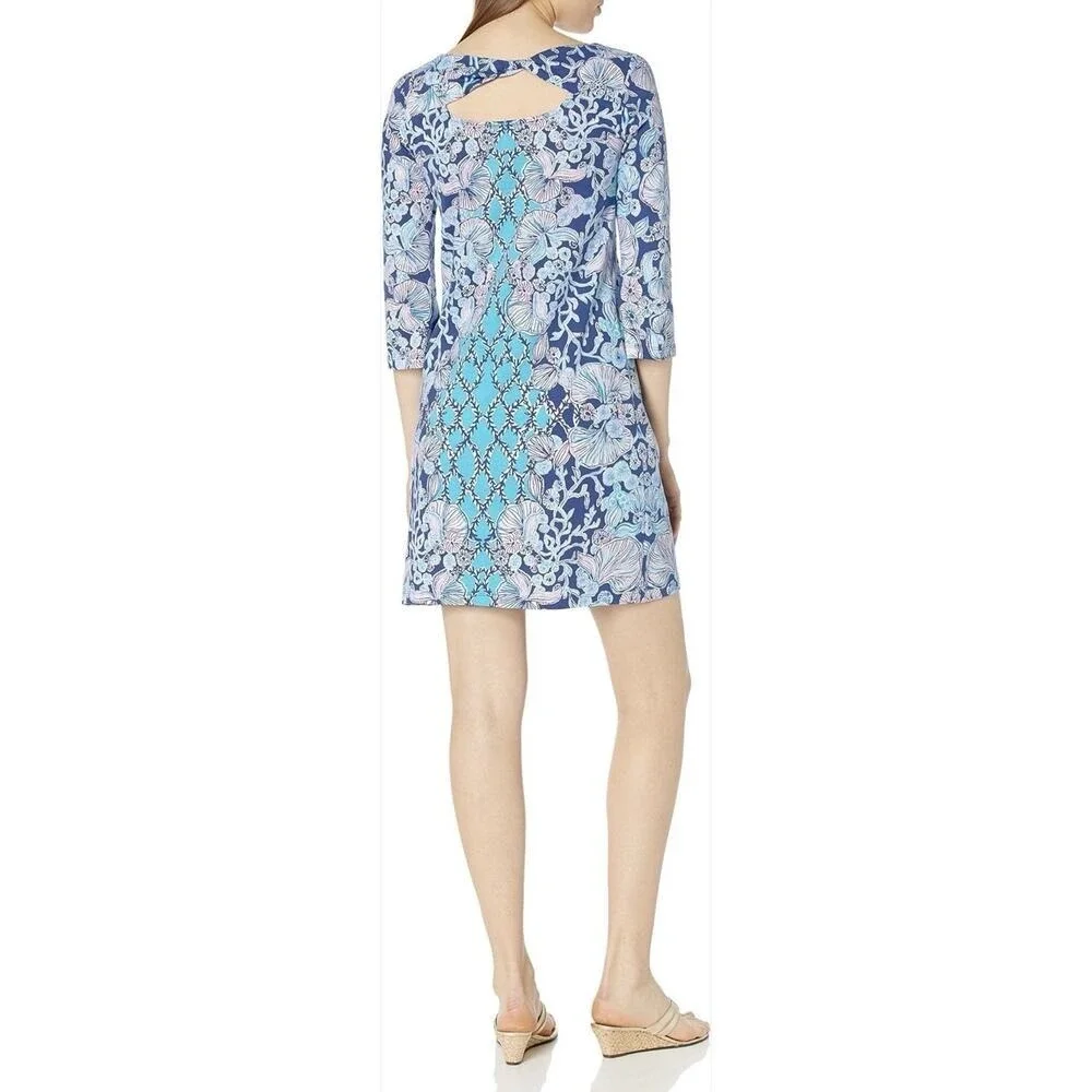 Lilly Pulitzer XS Bay Dress‎ Lapis Lazuli Your Biggest Fan Resort Blue Vacation